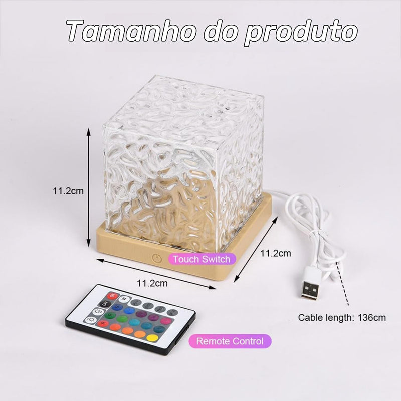 ✨Luz AuraWave🌊 - Projeção de padrão de água dinâmica de 16 cores - Luz atmosférica com controle remoto