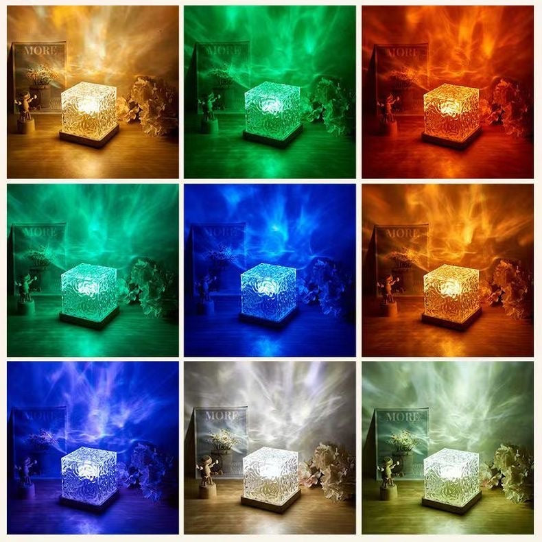 ✨Luz AuraWave🌊 - Projeção de padrão de água dinâmica de 16 cores - Luz atmosférica com controle remoto