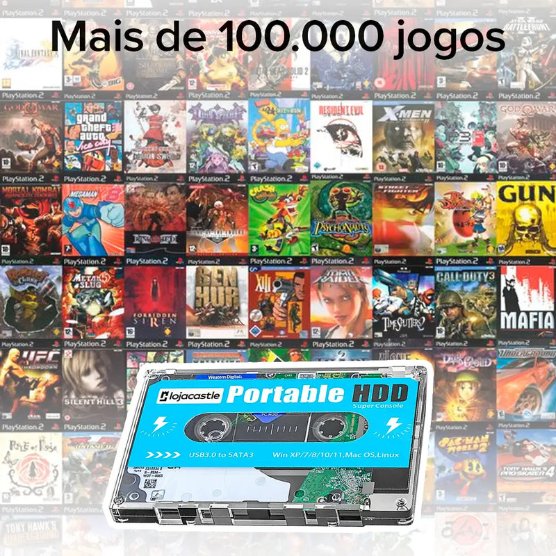 FitaPlay™ Super Console Portátil com 100.000 Jogos + 2 BRINDES LIMITADOS: Controle Apex 3 e Headset Havit