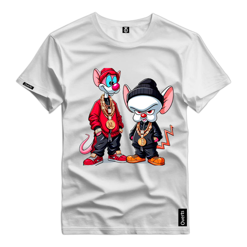 Camiseta Personalizada _  Pink e Cerebro _ Camisa Estampada 100% Algodao