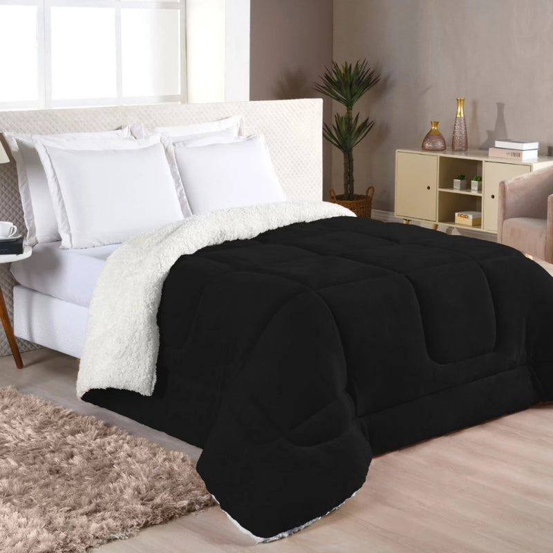 Coberdrom Edredom Sherpa Queen Casal - 2.40x2.20 - Macio e Elegante